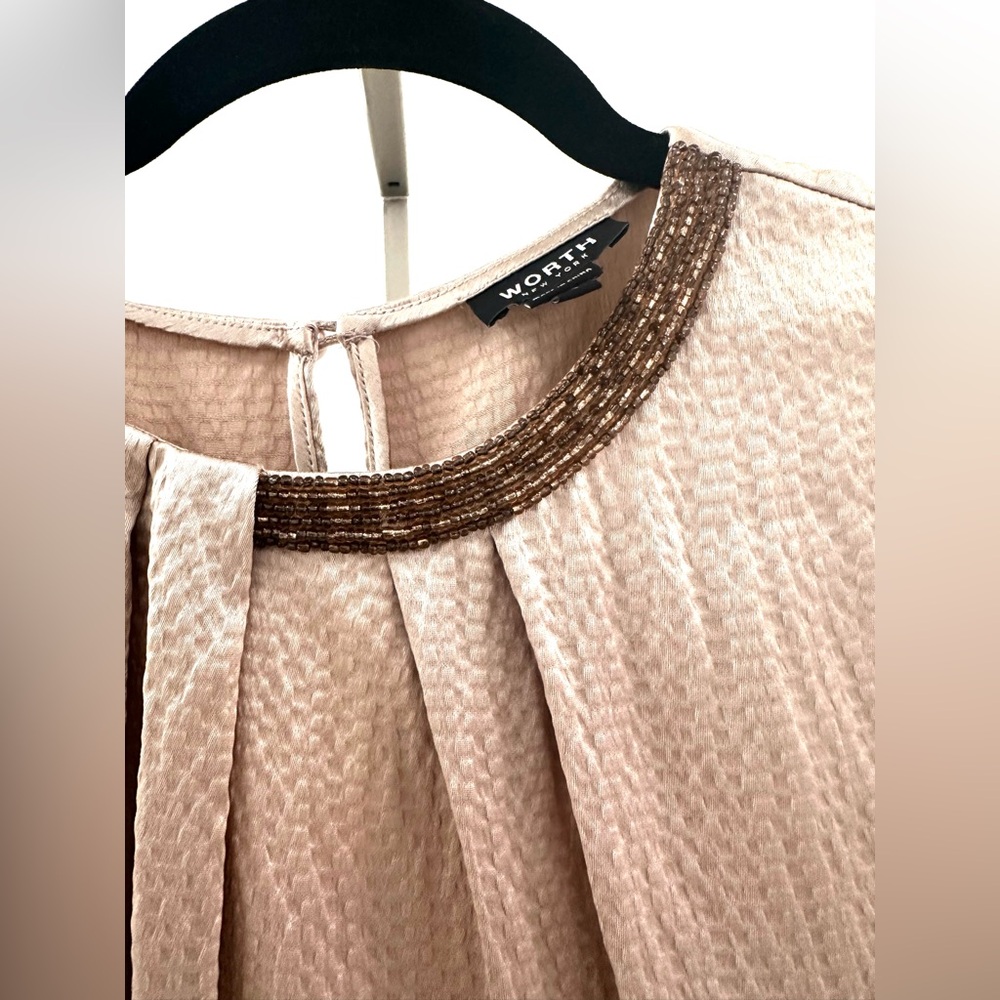 Worth Silk Beige Sleeveless Top - Picture 2 of 5